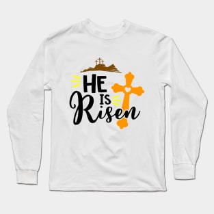 Christian Design He Is Risen Long Sleeve T-Shirt